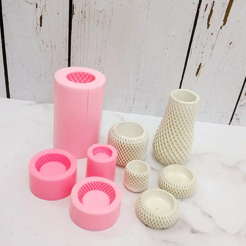 قالب شمع مدل ست دکوری طرح مشبک مجموعه 5 عددی