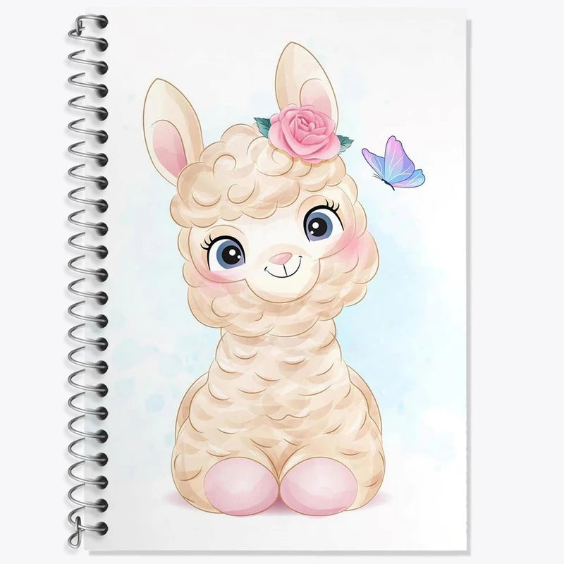 دفتر زبان 50 برگ خندالو مدل دو خط طرح لاما کد 29565