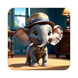 زیر لیوانی کاکتی طرح حیوانات کارتونی مدل mp28377