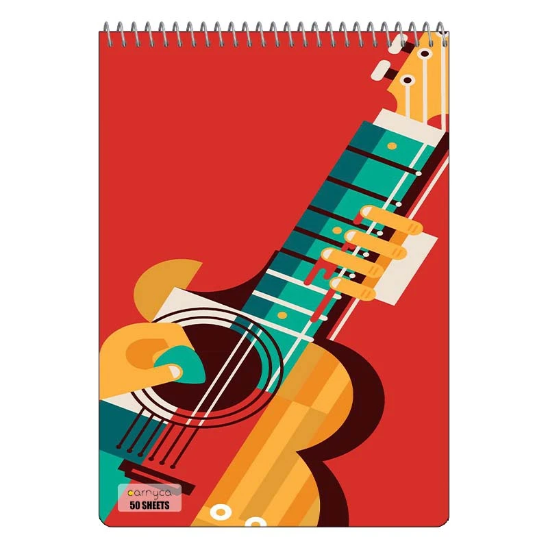 دفتر نقاشی 50 برگ سیمی کارنیکا طرح موسیقی Music کد 71346