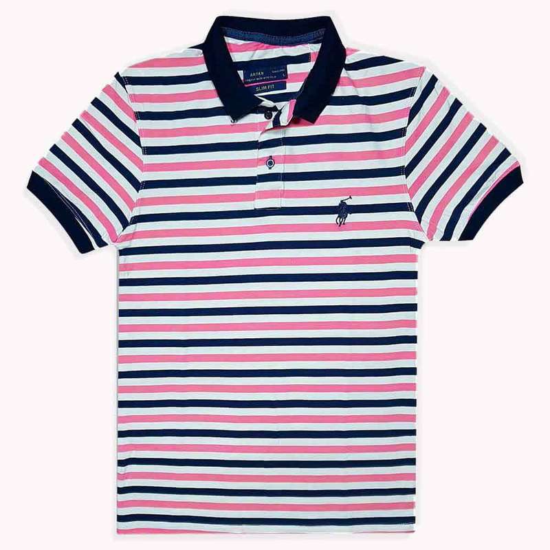 پولوشرت آستین کوتاه مردانه مدل راه راه کد 10-122138