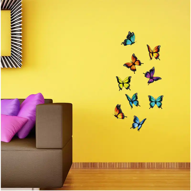 استیکر گراسیپا مدل پروانه های رنگی کد 90 مجموعه 9 عددی