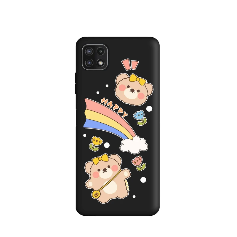 کاور طرح خرس رنگین کمان کد m648 مناسب برای گوشی موبایل سامسونگ Galaxy A22 5G