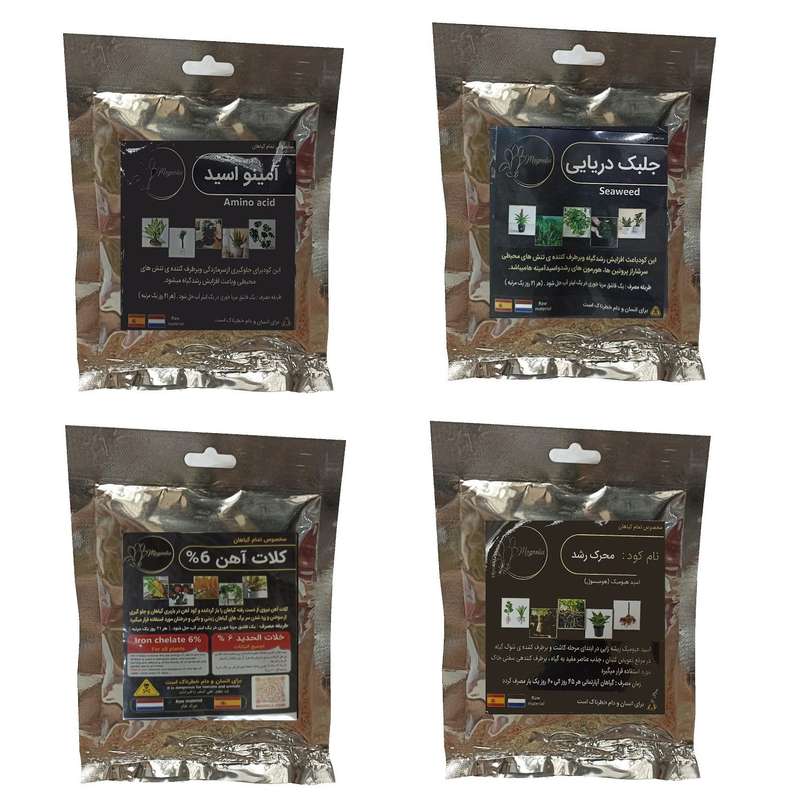 امینو اسید و جلبک دریایی و هیومیک اسید و کلات آهن مدل raw material وزن 200 گرم