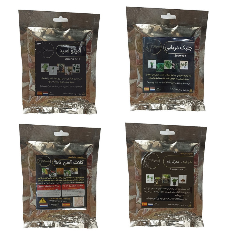 امینو اسید و جلبک دریایی و هیومیک اسید و کلات آهن مدل raw material وزن 200 گرم