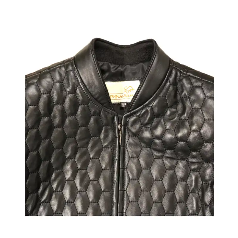 کت چرم مردانه سرزمین چرم مدل هیوا کد 151054 رنگ مشکی