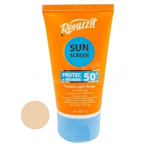 کرم ضد آفتاب رنگی رینوزیت SPF 50 مدل 01 ‌محافظ UVA ،UVB و PA+++، ضد حساسیت، ضد چروک و ضد پیری، مناسب انواع پوست حجم 50 میلی لیتر