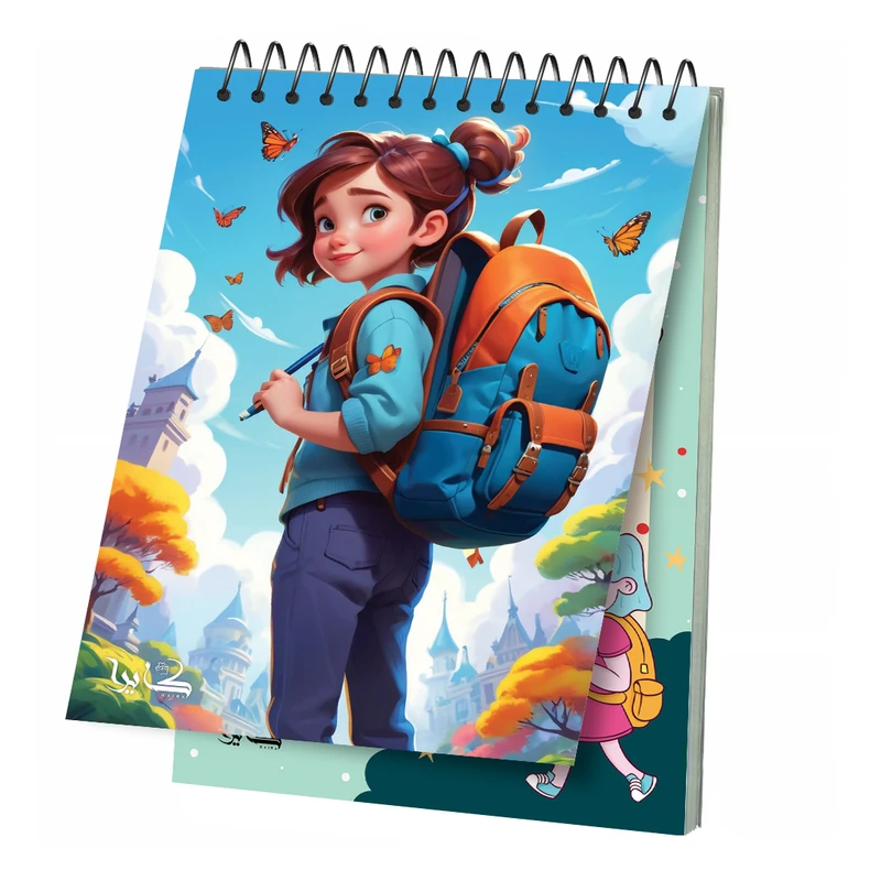 دفتر یادداشت 50 برگ کایرا مدل دختر مدرسه