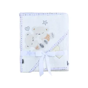 ست حوله 2 تکه پاپو مدل lovely bear سایز 85x85 سانتی متر