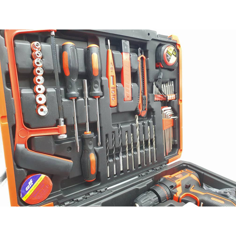 مجموعه 100 عددی دریل پیچ گوشتی شارژی چکشی باس مدل 0025 V مجموعه 100 عددی دریل پیچ گوشتی شارژی چکشی باس مدل 0025 V