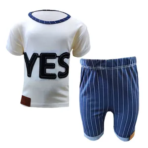 ست تی شرت و شلوارک پسرانه مدل YES کد 28
