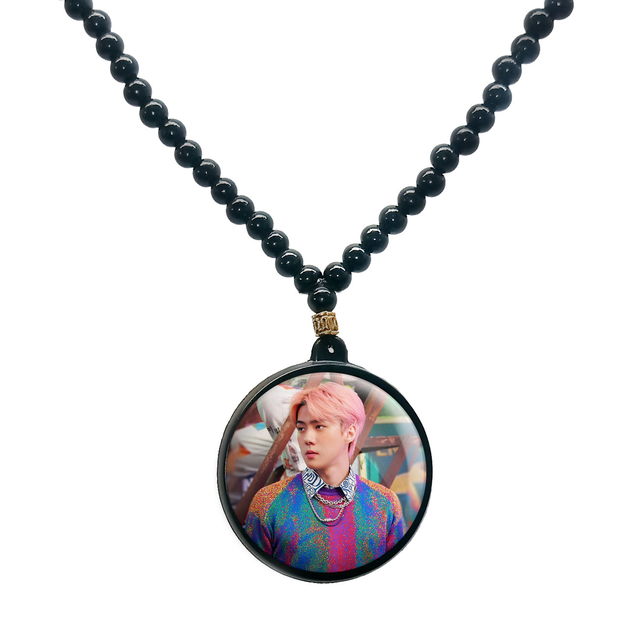 گردنبند پرمانه طرح exo کد pmd.14136 مدل دو طرفه