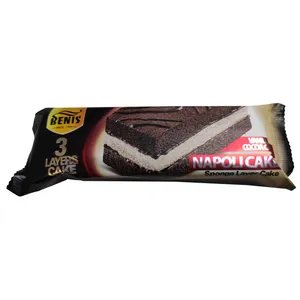 کیک 3 لایه وانیلی کاکائویی ناپولی بنیس - 70 گرم بسته 12 عددی