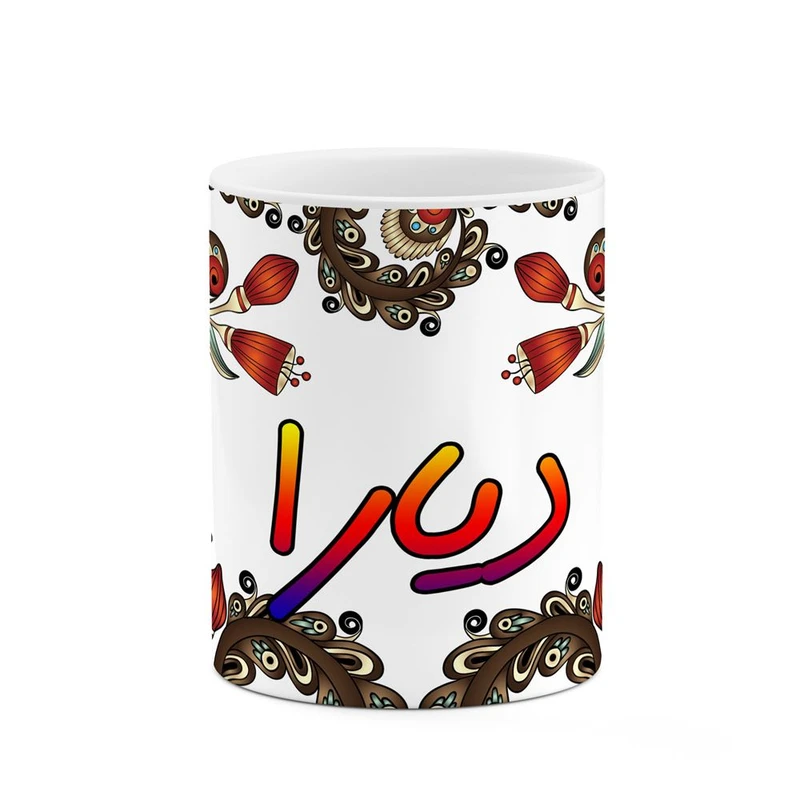 ماگ کاکتی مدل اسم دیارا طرح سنتی گل و بته کد mgh45063