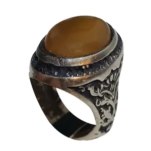 انگشتر نقره مردانه مدل جزع حکیمی بالتیک اصیل یمن JHBAY2018