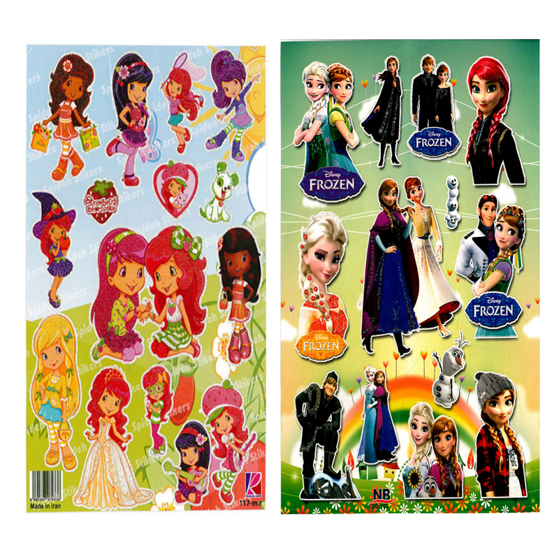 استیکر کودک طرح فروزن و دختر توت فرنگی کد CT111 مجموعه 2 عددی 
