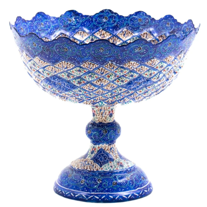 آجیل خوری میناکاری رستا طرح 7-13-102  ارتفاع 15 سانتی متر