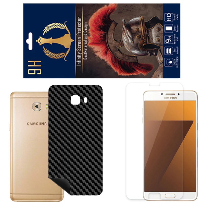 برچسب پوششی اینفینیتی مدل FC مناسب برای گوشی موبایل سامسونگ Galaxy C7 Pro به همراه محافظ صفحه نمایش 