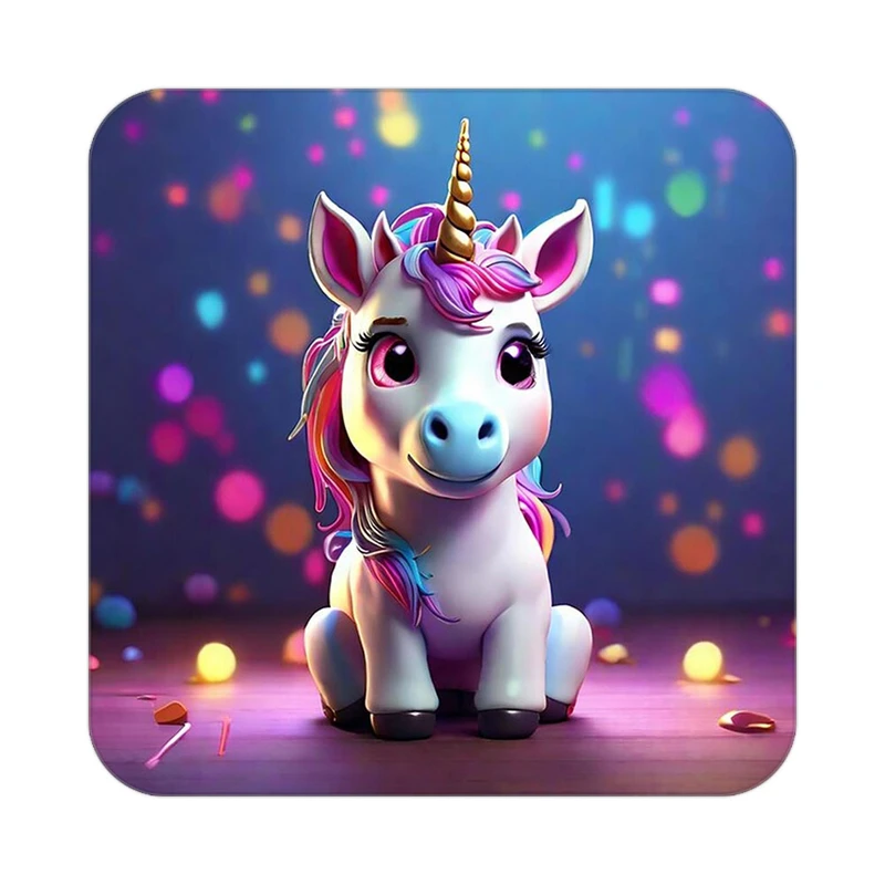 زیر لیوانی کاکتی طرح اسب تک شاخ و یونیکورن مدل mp30924