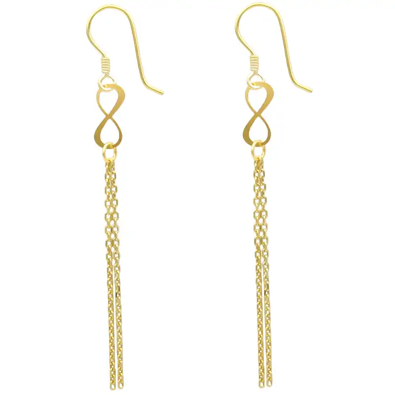 گوشواره طلا 18 عیار زنانه مانچو مدل بی نهایت کد efgs022