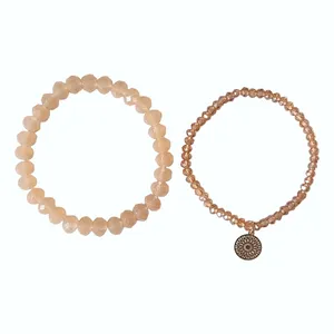 دستبند زنانه اکسسورایز مدل Crystal beads مجموعه دو عددی