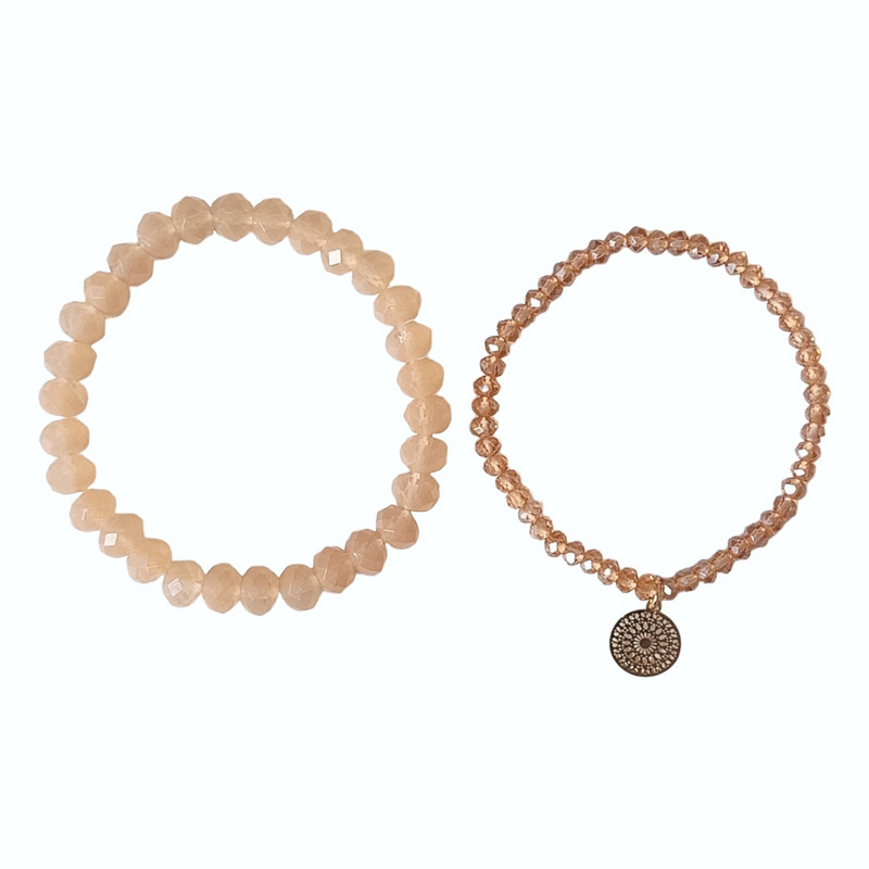 دستبند زنانه اکسسورایز مدل Crystal beads مجموعه دو عددی