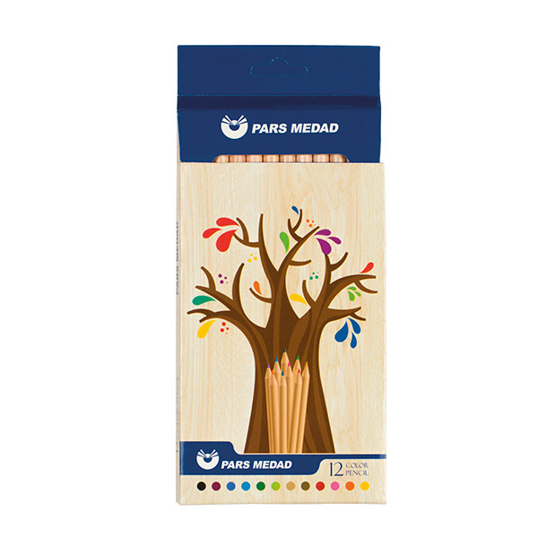 مداد رنگی 12 رنگ پارس مداد طرح چوب کد 0012