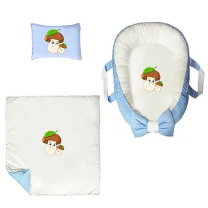 سرویس خواب سه تکه نوزاد ناریکو مدل گارد محافظ دار طرح قارچ فانتزی کد 0389