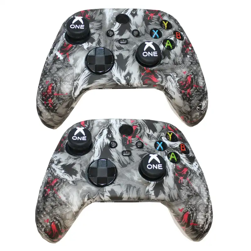 محافظ دسته ایکس باکس سری S/X مدل ONE bloody wolf به همراه روکش آنالوگ مجموعه 6 عددی