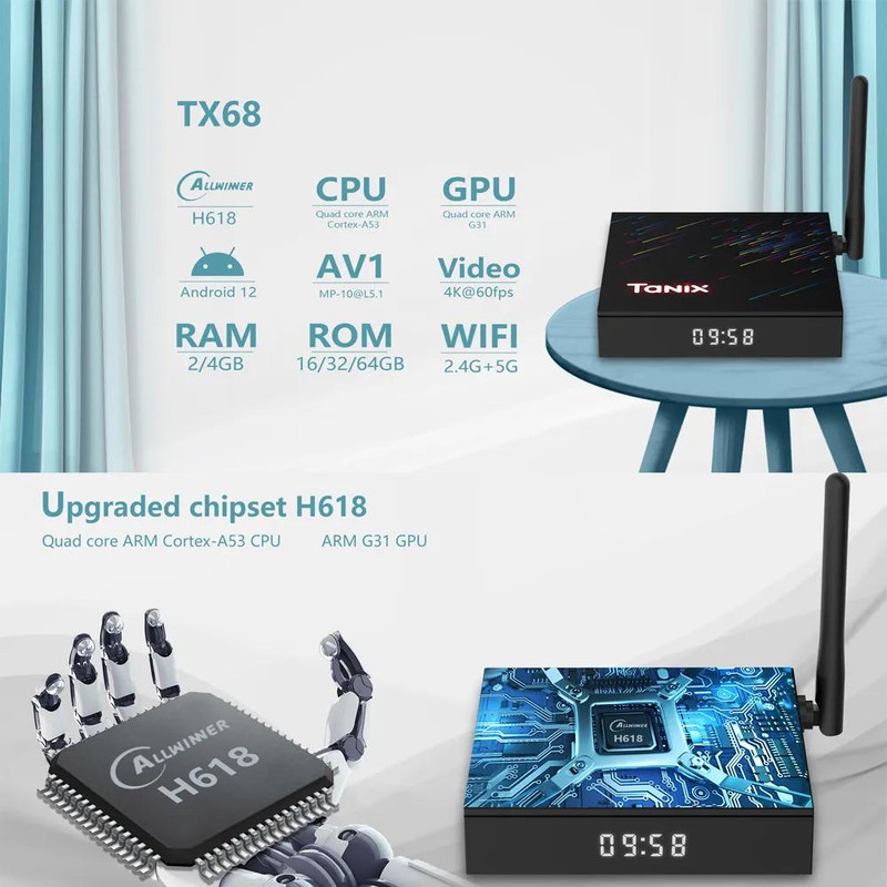 اندروید باکس تانیکس مدل tx68 4/64GB