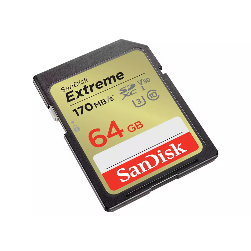 کارت حافظه SDXC سن دیسک مدل Extreme کلاس 10 استاندارد UHS-I U3 سرعت 170MBps ظرفیت 64 گیگابایت
