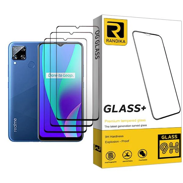 محافظ صفحه نمایش راندیکا مدل Randika Glass MIX003 مناسب برای گوشی موبایل ریلمی C15 بسته سه عددی