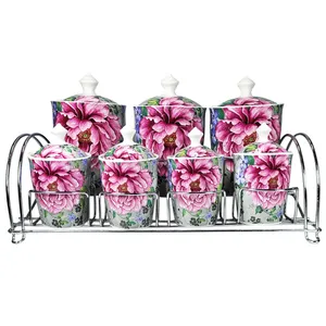 ست جای ادویه 8 پارچه الی هوم مدل FLOWER