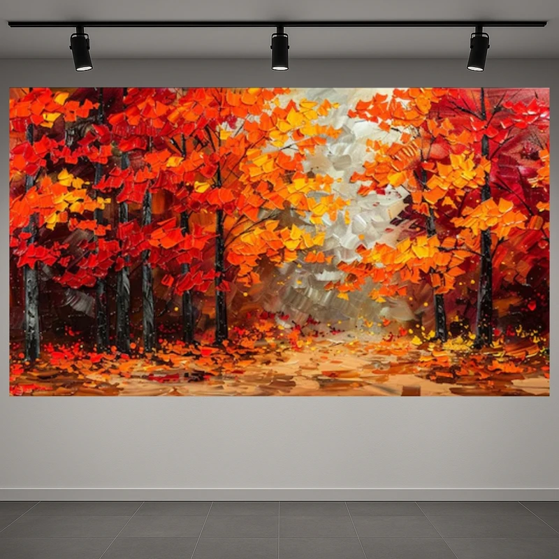 پوستر طرح مخمل نقاشی مدل جنگل پاییزی کد AR3059394