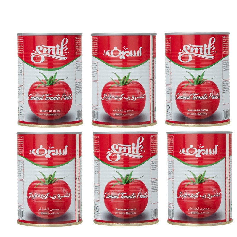 کنسرو رب گوجه فرنگی اسمیف - 400 گرم بسته 6 عددی