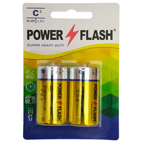 باتری متوسط پاور فلش مدل Heavy Duty-C بسته 2 عددی