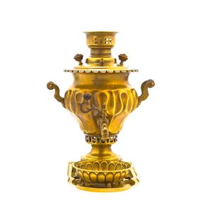 سرویس سماور ذغالی 3 پارچه برنجی مدل پیچی کد H-1248