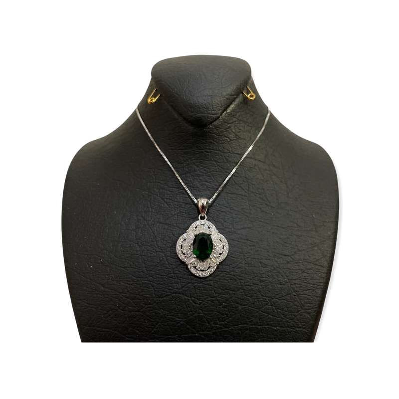 گردنبند نقره زنانه مدل گلبرگ کد FG25