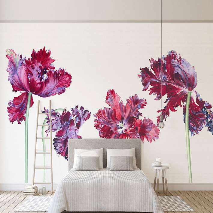 پوستر دیواری سه بعدی مدل نقاشی گل رنگی DVRF2379