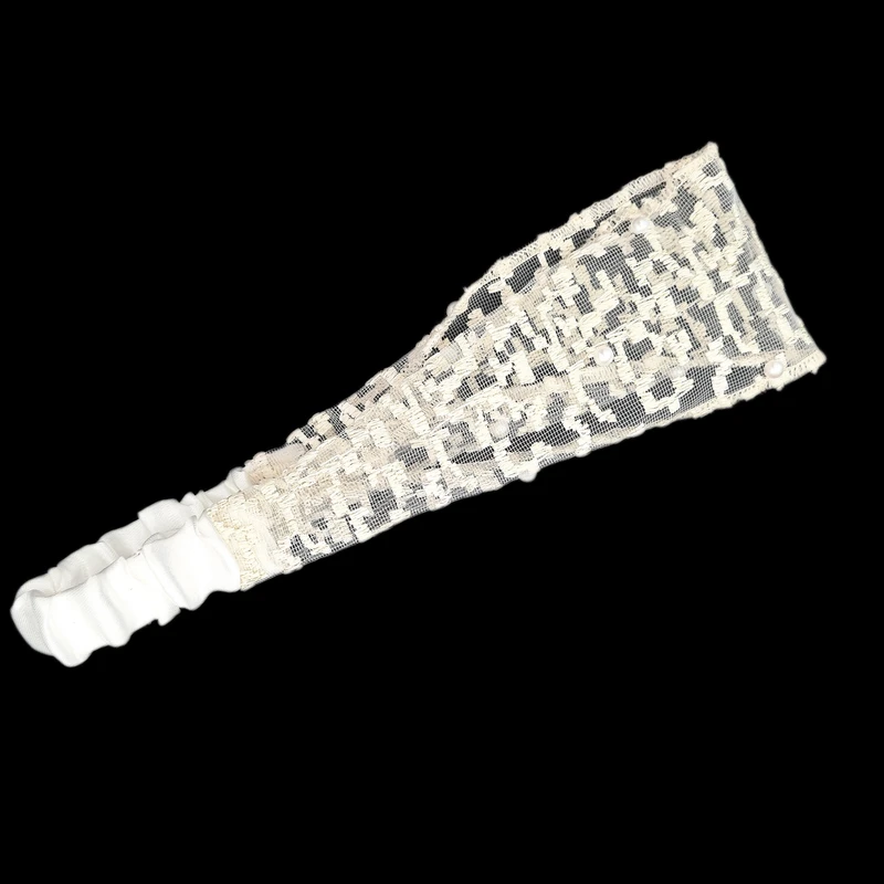 هدبند زنانه مدل تور پیکسلی مرواریدی کد HB03