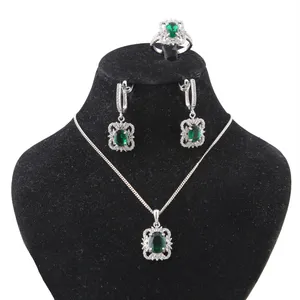 نیم ست نقره زنانه بازرگانی میلادی مدل کوارتز نگین برلیان بدون ریزش برش جواهری کد NTR_423