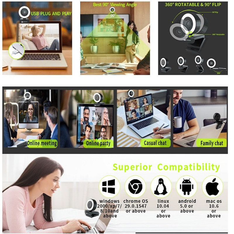 وب کم مدل 2k autofocus with remote control