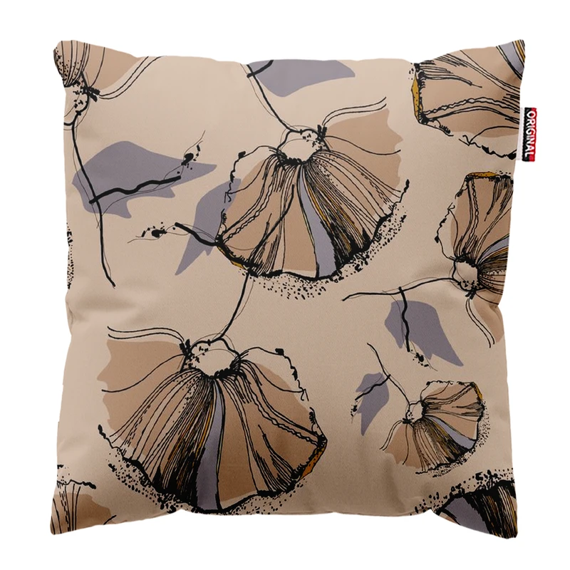 کوسن پاد آفرین مدل مینیمال طرح گل و برگ کد PK303613 سایز 30*30 سانتی متر