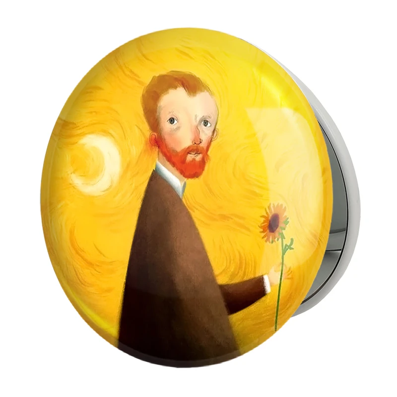 آینه جیبی خندالو طرح ونسان ونگوگ مدل تاشو کد 25464 