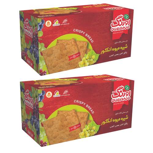 بیسکویت رژیمی بدون شکر با شیره انگور اورنگ - 380 گرم  بسته 2 عددی