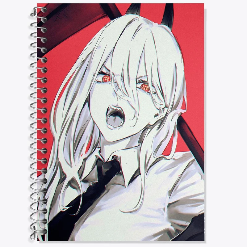 دفتر لغت 50 برگ خندالو مدل پاور انیمه مرد اره ای Chainsaw Man کد 17842