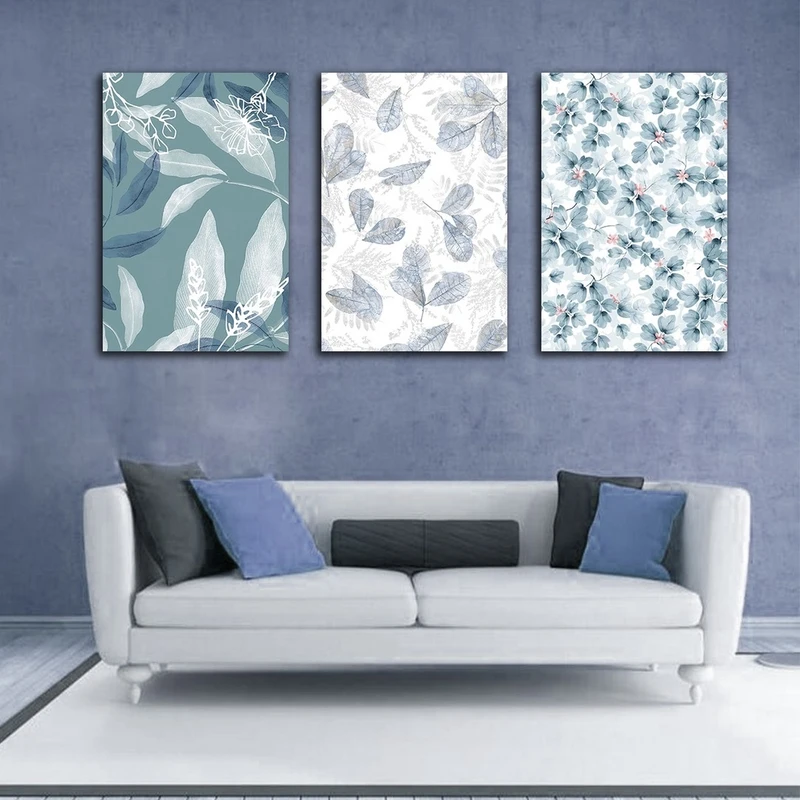 تابلو شاسی بکلیت طرح نقاشی برگ و گل مدل SH-2700 مجموعه 3 عددی