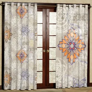 پرده مدل گل دار  مخمل پانچی کد 1292 سایز 140x280 سانتی متر