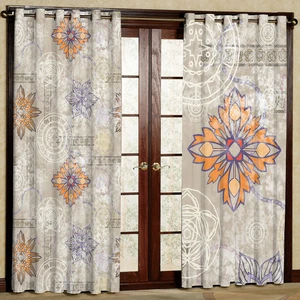 پرده مدل گل دار  مخمل پانچی کد 1292 سایز 140x280 سانتی متر