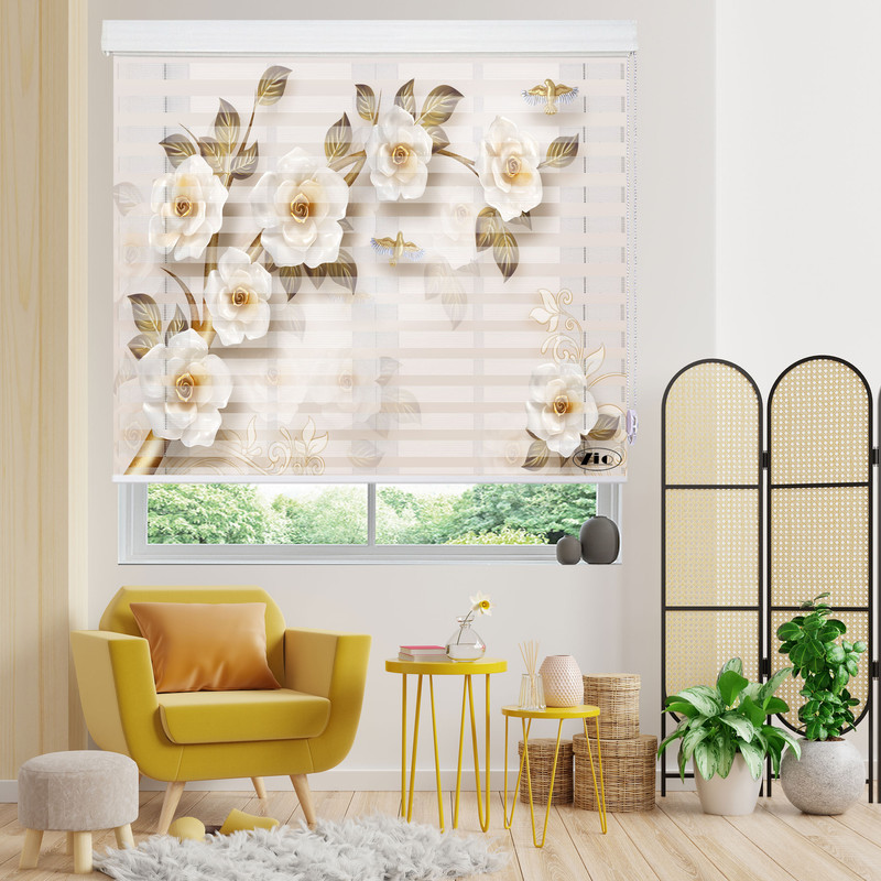 پرده زبرا زیو مدل 3D-1139 سایز 150x150 سانتی متر